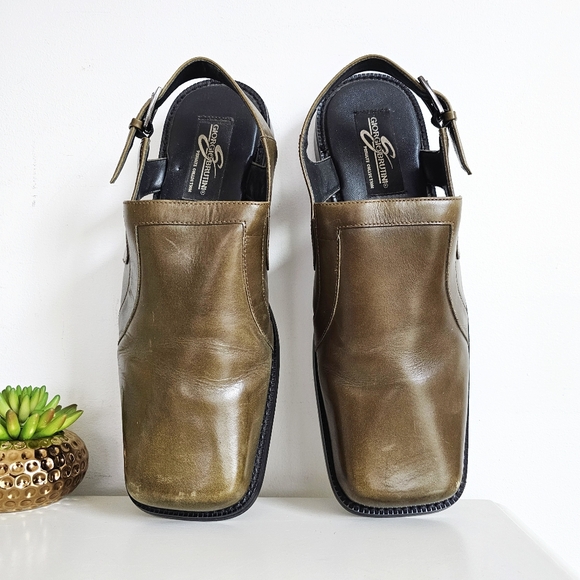 Rare Giorgio Brutini Private Collection Men's 12M Square Toe Slingback Sandals - Picture 3 of 16